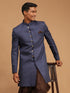 Vastramay Men's Navy Blue Sherwani Only Top
